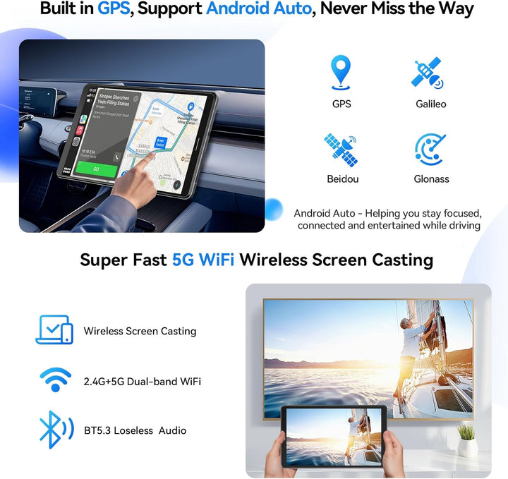 Topsand Tablet Android 15 de 8 pulgadas con ranura para tarjeta SIM...