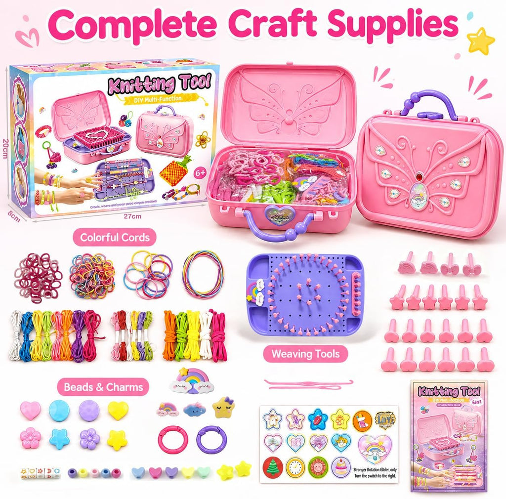 Kit de Pulseras de Amistad Multifuncional para Hacer con Telar de Tejeduría para Niñas de 6–12