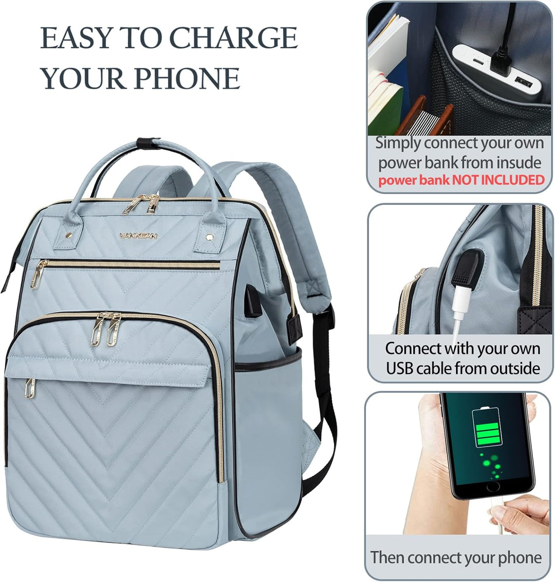 VANKEAN Mochila para laptop de 17 pulgadas para mujeres y hombres,...
