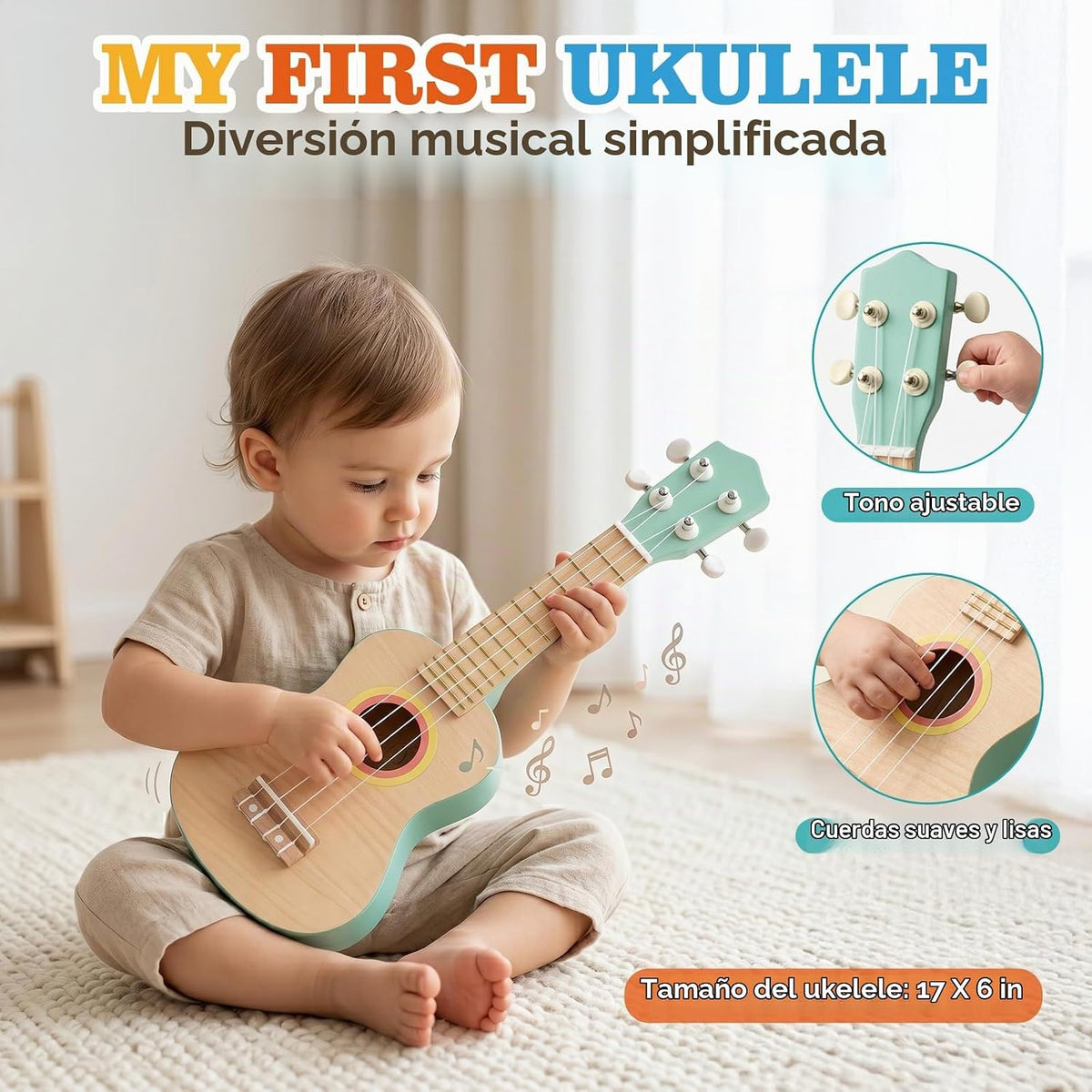 MGparty Juego de guitarra para niños pequeños, instrumentos musicales de