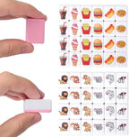 GRACIAS Juego de Mahjong de 2 jugadores, juego de fichas de Mahjong con 50 fichas rosas premium (30mm) con patrón de animales y alimentos, juego de Mahjong portátil con una bolsa de transporte