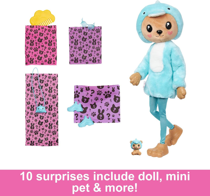 Muñeca Barbie Cutie Reveal y Accesorios con Disfraz de Animal y 10...