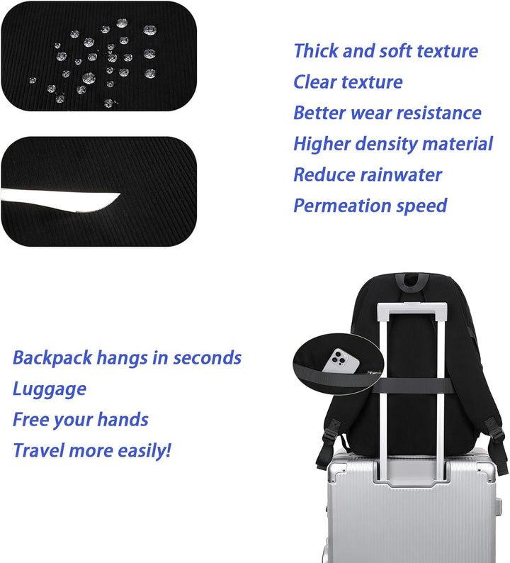 BLUWEI Mochila para computadora portátil para niñas, bolsa de pana...