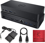 Estación de acoplamiento D6000 Dell para doble monitor con USB 3.0 y USB C - Muelle universal con 130W y cable HDMI (Reacondicionado)