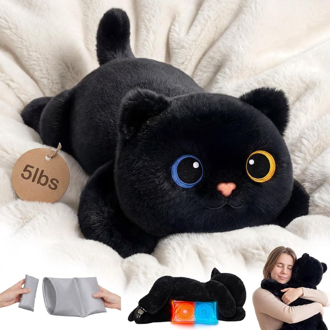 Mewaii Animales de peluche con peso de 5 libras ajustable, calentab...