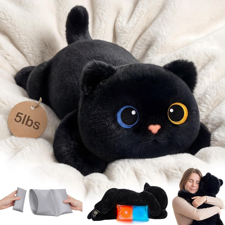 Mewaii Animales de peluche con peso de 5 libras ajustable, calentab...
