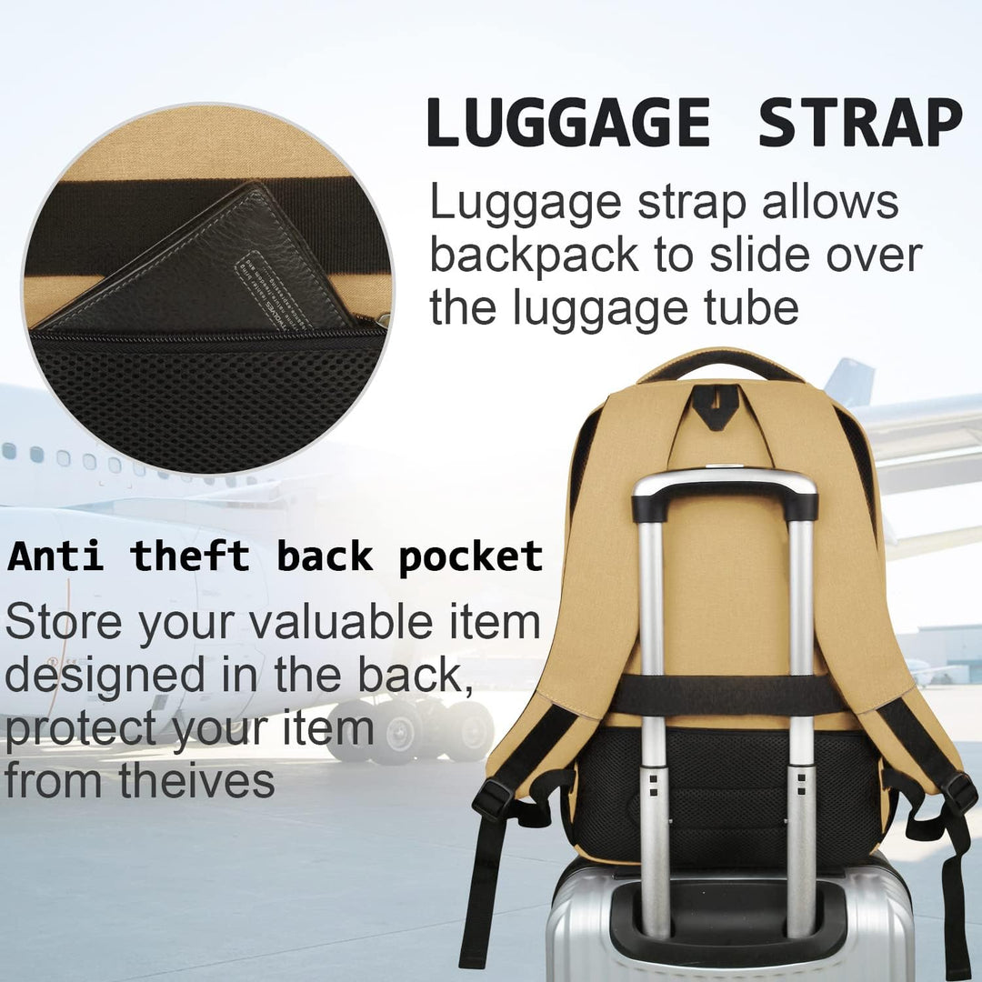 Mochila para Laptop Volher, Caqui, 15,6 pulg., Computadora portátil