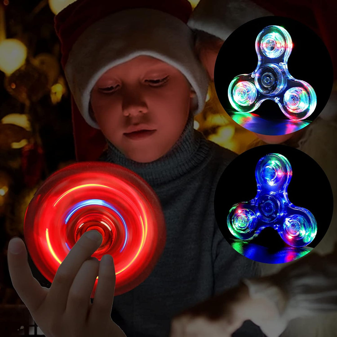 SCIONE Paquete de 5 juguetes giratorios con luz LED