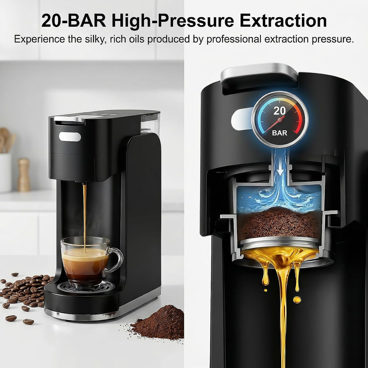 Cafetera de una sola porción, máquina de café caliente y helado 4