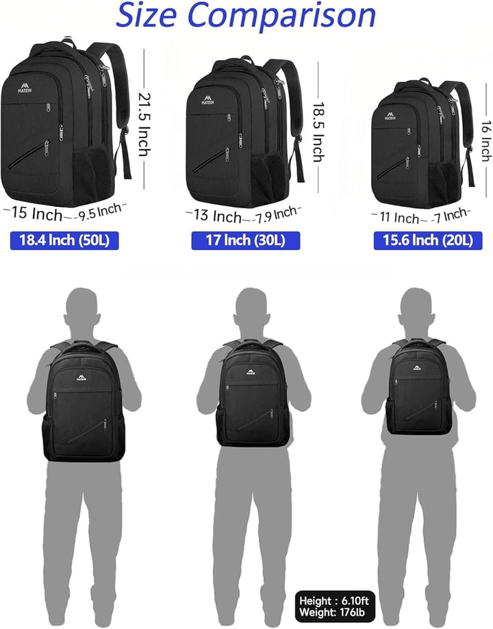 MATEIN Mochila para laptop de 18.4 pulgadas de 50 litros, mochila d...