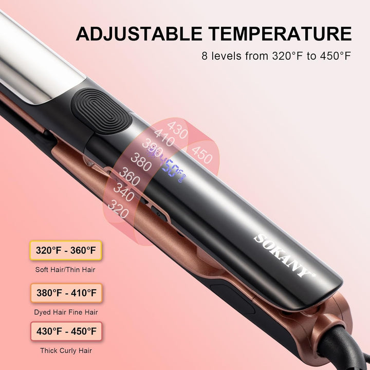 SOKANY Plancha de 1 Pulgada para Cabello Alisadora y Rizador de Tit...