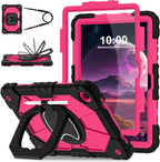 WESOROL Funda para Samsung Galaxy Tab A11 Plus Galaxy Tab A9 Plus de 11 pulgadas, a prueba de golpes para tableta Samsung A11+/A9+ con protector de pantalla con soporte giratorio de 360 grados, soporte para lápices, negro y rosa
