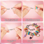 BLmukce Kit de creación de amistad para niñas, kit de fabricación de pulseras de cuentas de joyería para niños de 8 a 12 años, kit de manualidades de collar de dijes, regalos de cumpleaños de Navidad