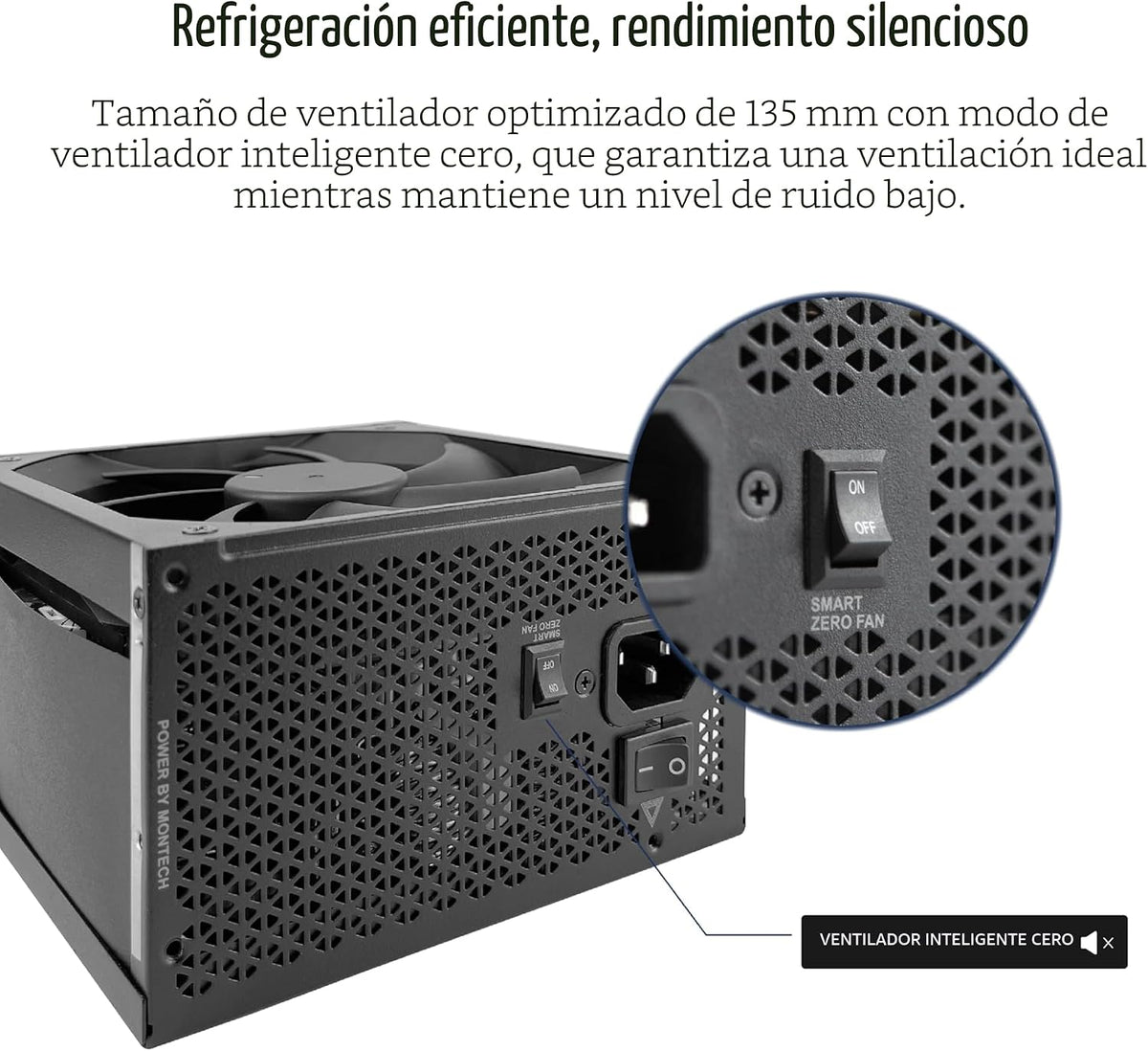 MONTECH Century II - Fuente de alimentación para juegos ATX de gama...
