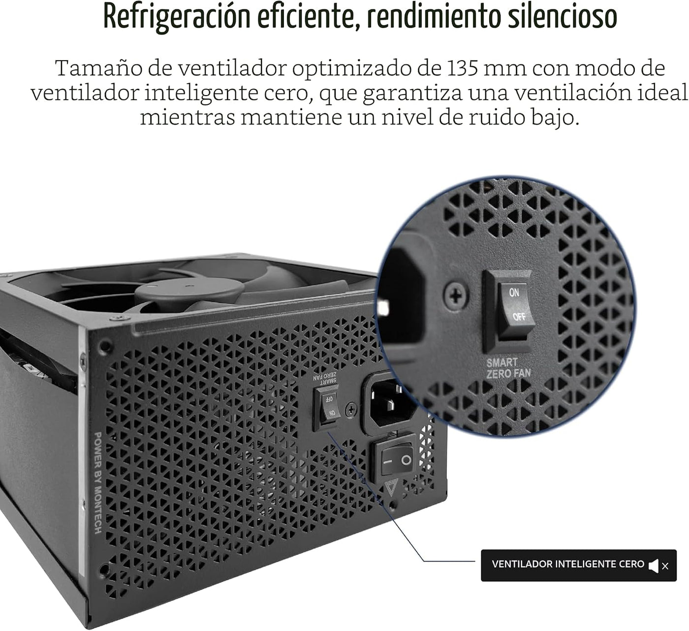 Montech Century II - Fuente de alimentación ATX para juegos de gama...