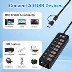 atolla, hub USB 3.2 de 7 puertos, alimentado