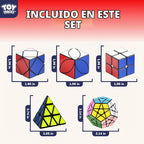 STEAM Life Juego de 10 cubos de velocidad, variedad de formas y niveles de dificultad, incluye pirámide de 2 x 2, 3 x 3, 4 x 4, espejo, megaminx y más, cubos de rompecabezas de giro suave y rápido para niños y adultos, a partir de 8 años