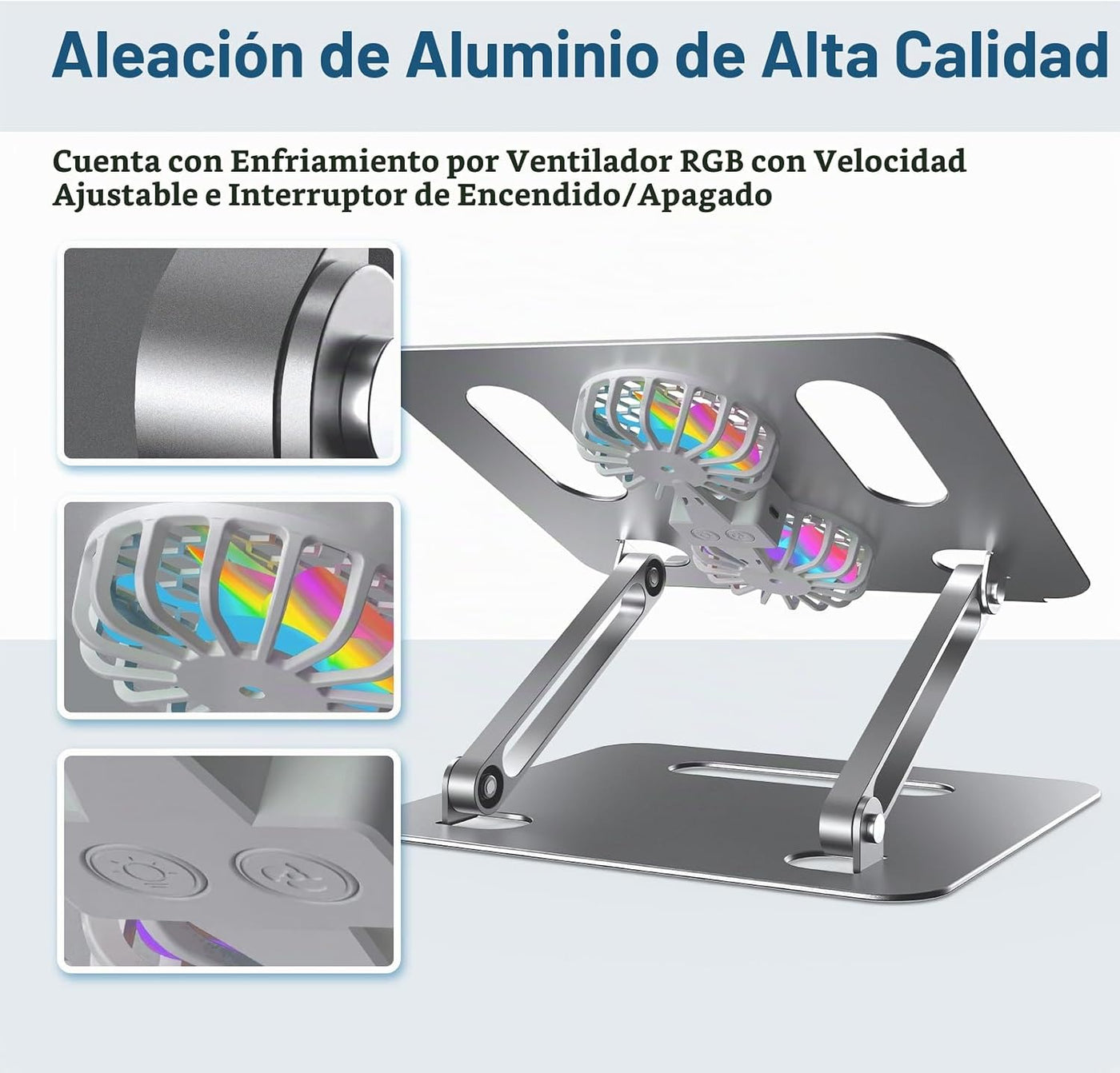 YICOSUN Soporte de refrigeración ajustable para laptop con 2 ventil...
