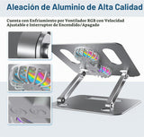 YICOSUN Soporte de refrigeración ajustable para laptop con 2 ventil...