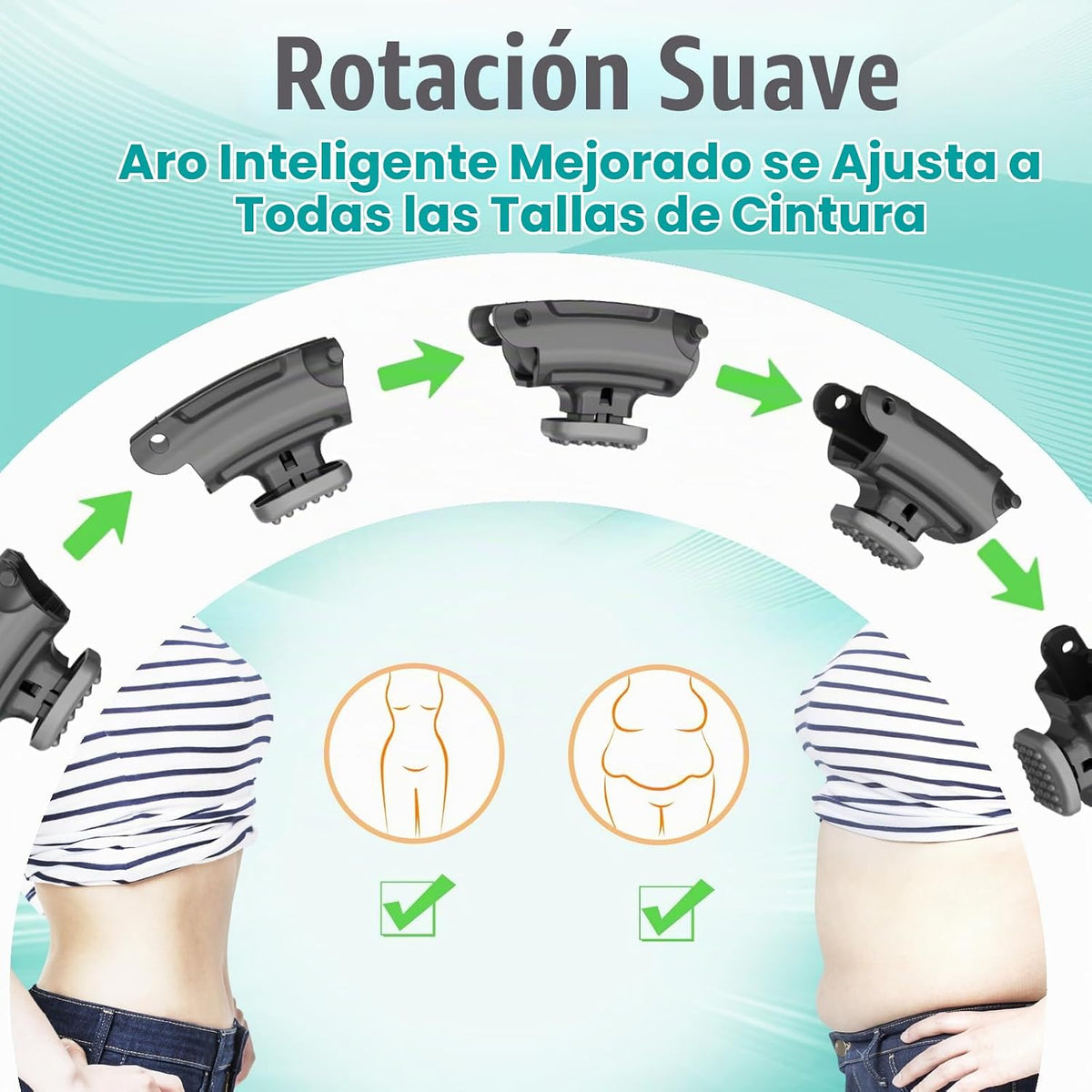 OurStarry - Aro de Ejercicio con Peso de 34 Nudos de Tamaño Grande, Anillo Inteligente de Cintura para Pérdida de Peso en Adultos