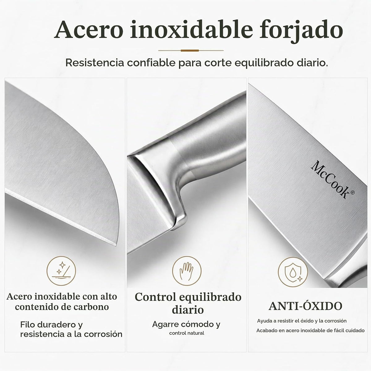 Juego de cuchillos McCook Sharp con bloque de cocina y afilador incorporado