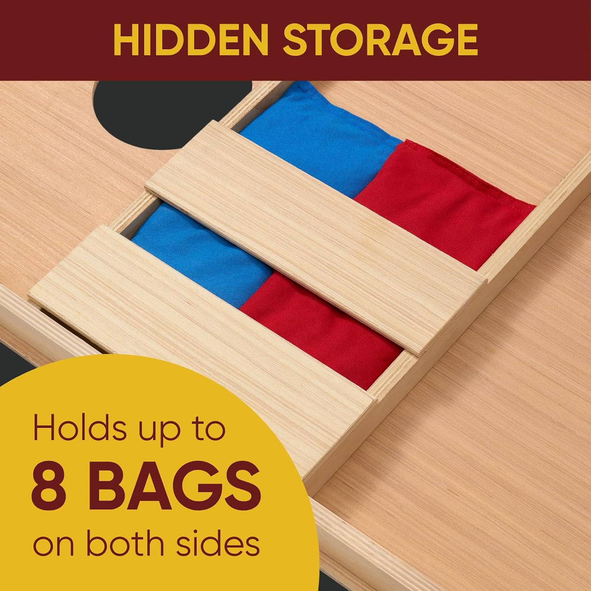 Conjunto de Tableros de Cornhole con Bolsas, Tamaño Regulado de 4x2 ft Tableros de Madera