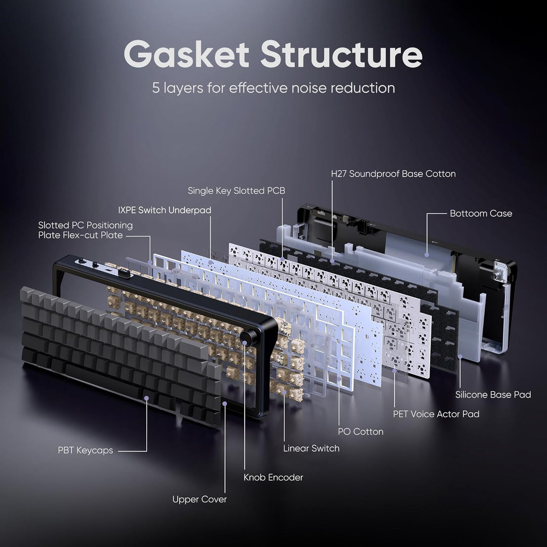 Teclado mecánico inalámbrico para juegos RedThunder K65, conexión d...