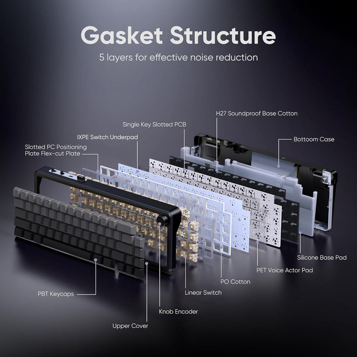 Teclado mecánico inalámbrico para juegos RedThunder K65, conexión d...