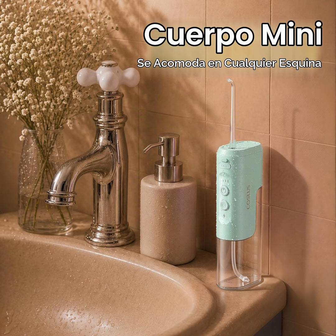COSLUS Mini Hilo Dental para Viajes: Irrigador Oral Inalámbrico de...