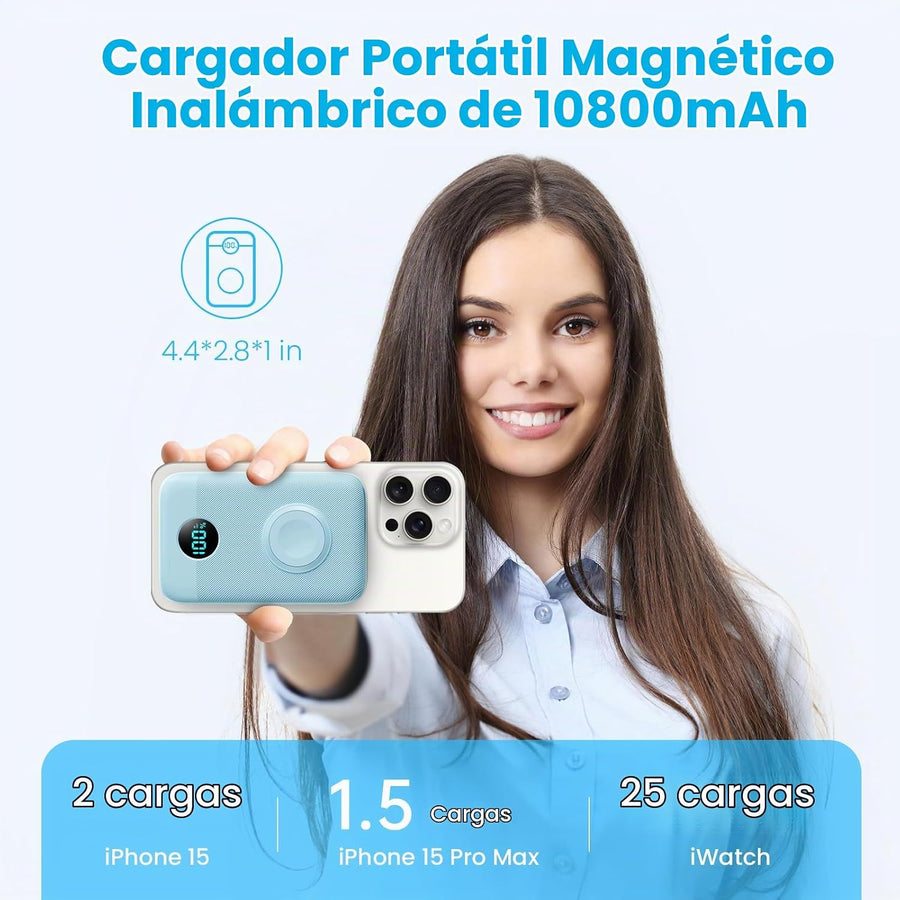 GKUTW Cargador portátil magnético para iPhone y Apple Watch, 10800...