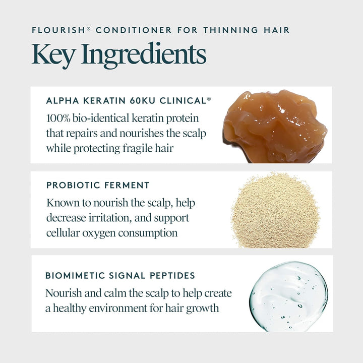 VIRTUE Acondicionador Flourish para cabello fino o adelgazante, pro...