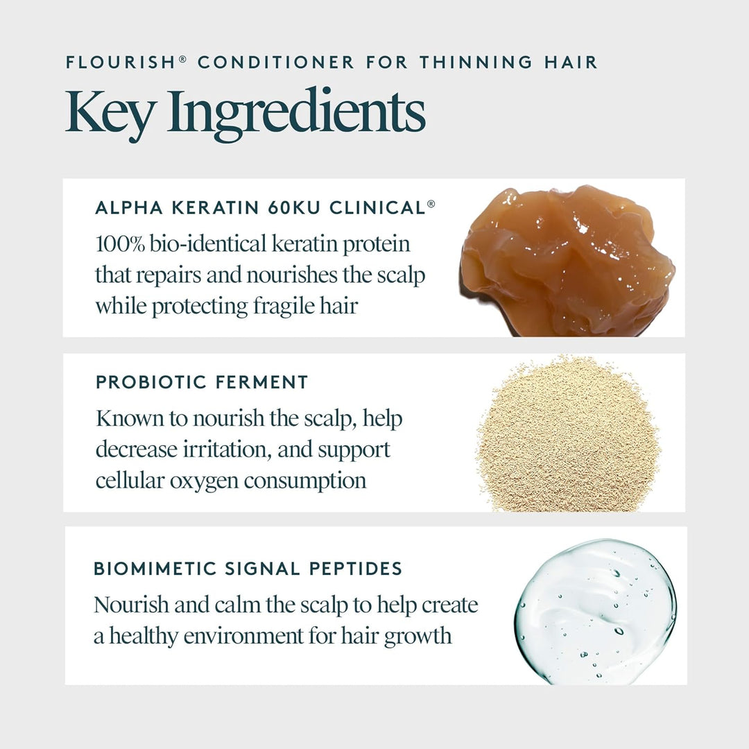VIRTUE Acondicionador Flourish para cabello fino o adelgazante, pro...