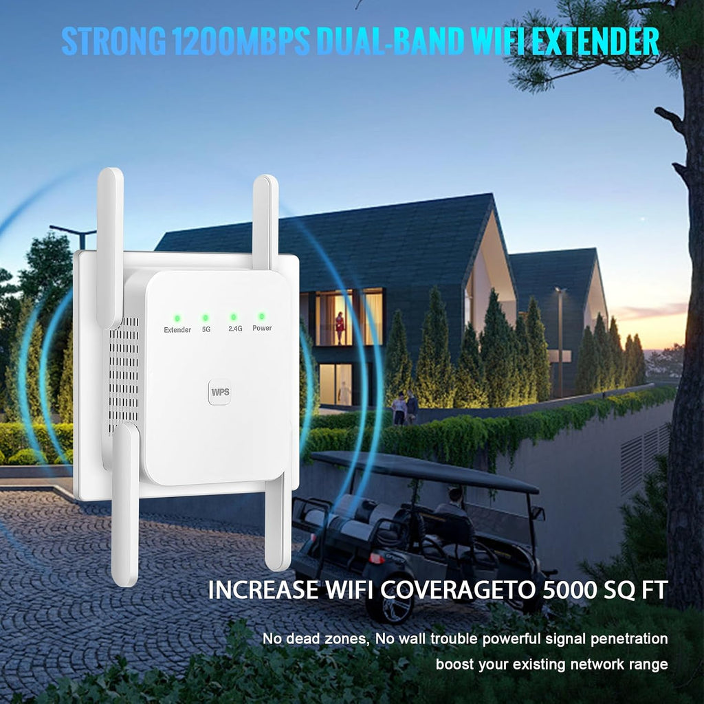 Amplificador de señal WiFi Extensor para el hogar 5G 1200Mbps Dual Band