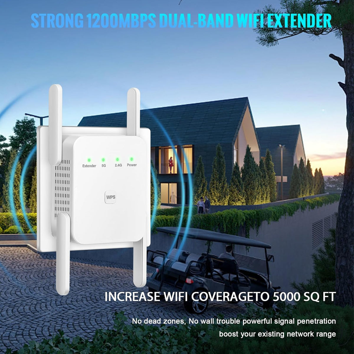Amplificador de señal WiFi Extensor para el hogar 5G 1200Mbps Dual Band