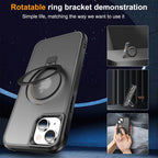 SKYLMW – Funda compatible con iPhone 15 con soporte magnético invisible tipo anillo, funda translúcida de grado militar para iPhone 15 de 6.1 pulgadas [compatible con MagSafe] [excelente sensación de