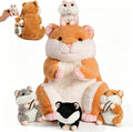 Peluche de hámster, 12'' Mamá con 4 hámsteres pequeños de colores