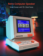 Divoom MiniToo - Altavoz retro para computadora estilo PC, pantalla de