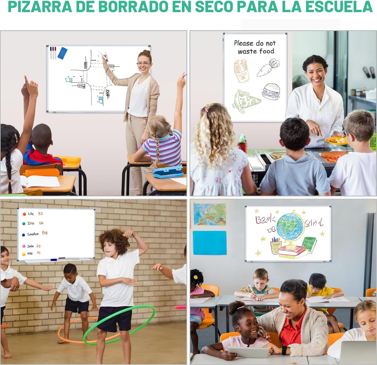 Pizarra blanca magnética de 3 x 2 pies, pizarra blanca grande de borrado en seco de 36 x 24 pulgadas, pizarra blanca de presentación de aluminio con bandeja larga para bolígrafos, 6