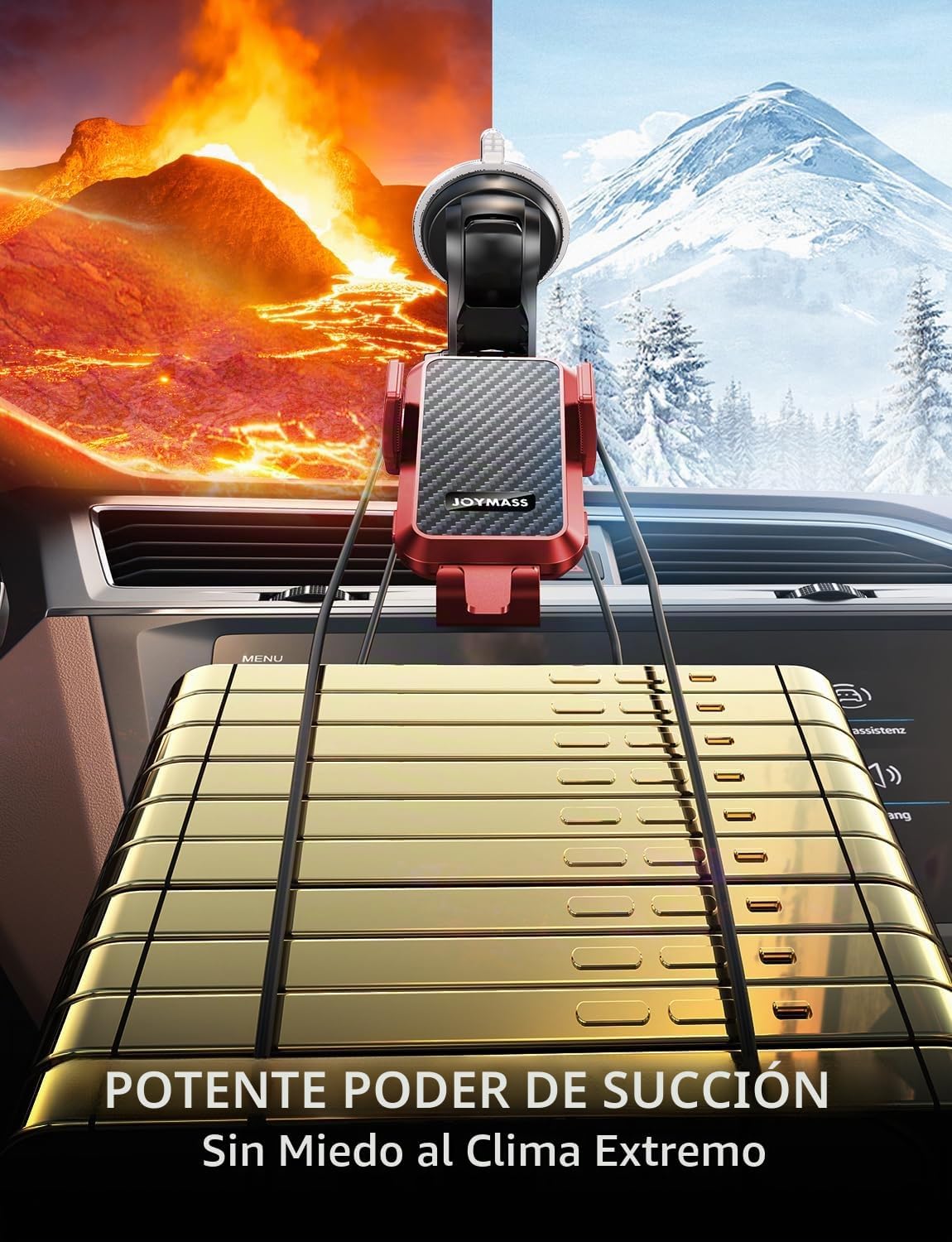 JOYMASS Cargador inalámbrico de coche, soportes de teléfono para tu automóvil, soporte de teléfono de sujeción automática de 15 W, accesorios de automóvil para iPhone 16 15 14 13 12 Mini Pro Max 11