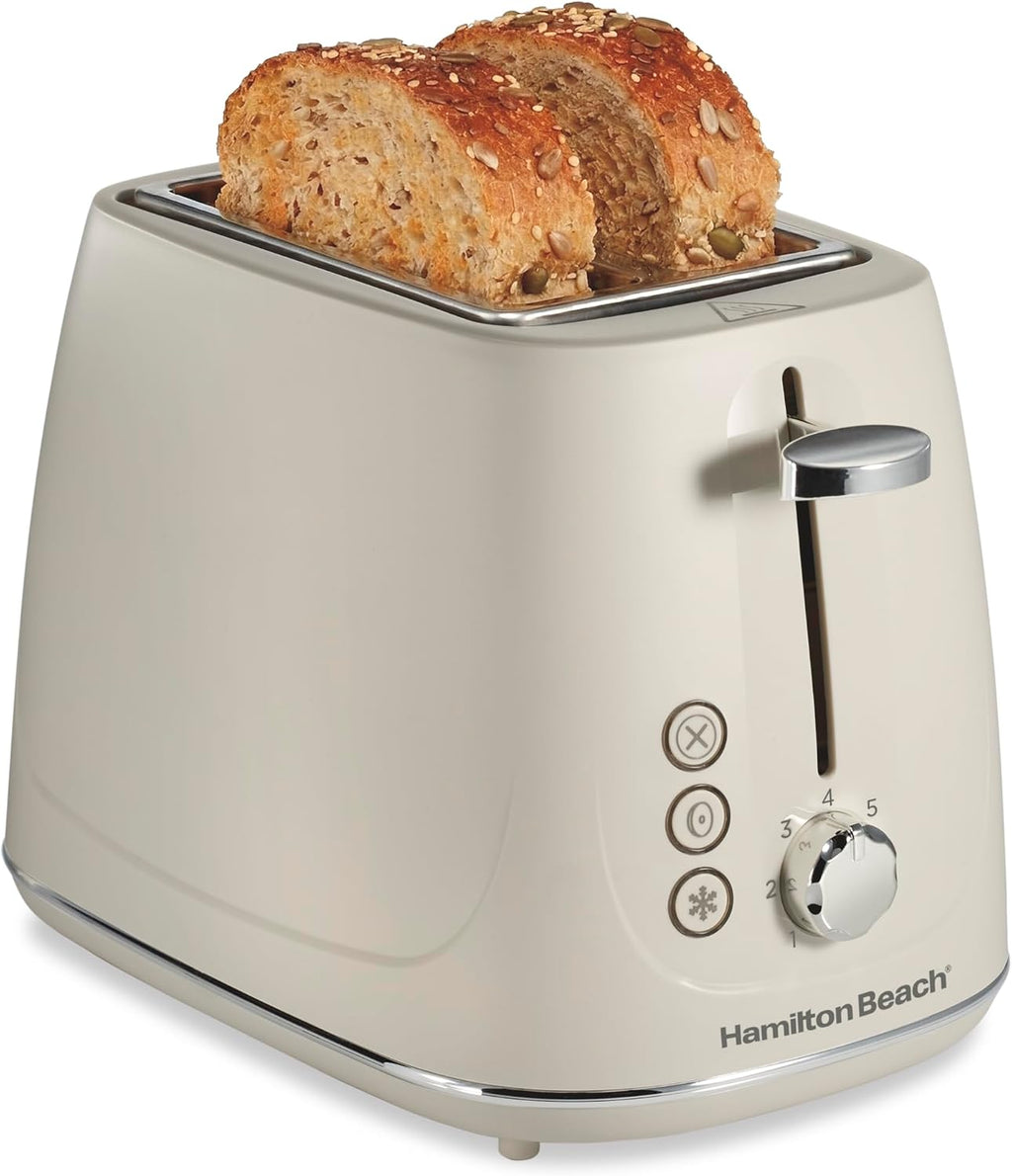 Tostadora Hamilton Beach de 2 rebanadas con botones de Bagel, Descongelar y Cancelar