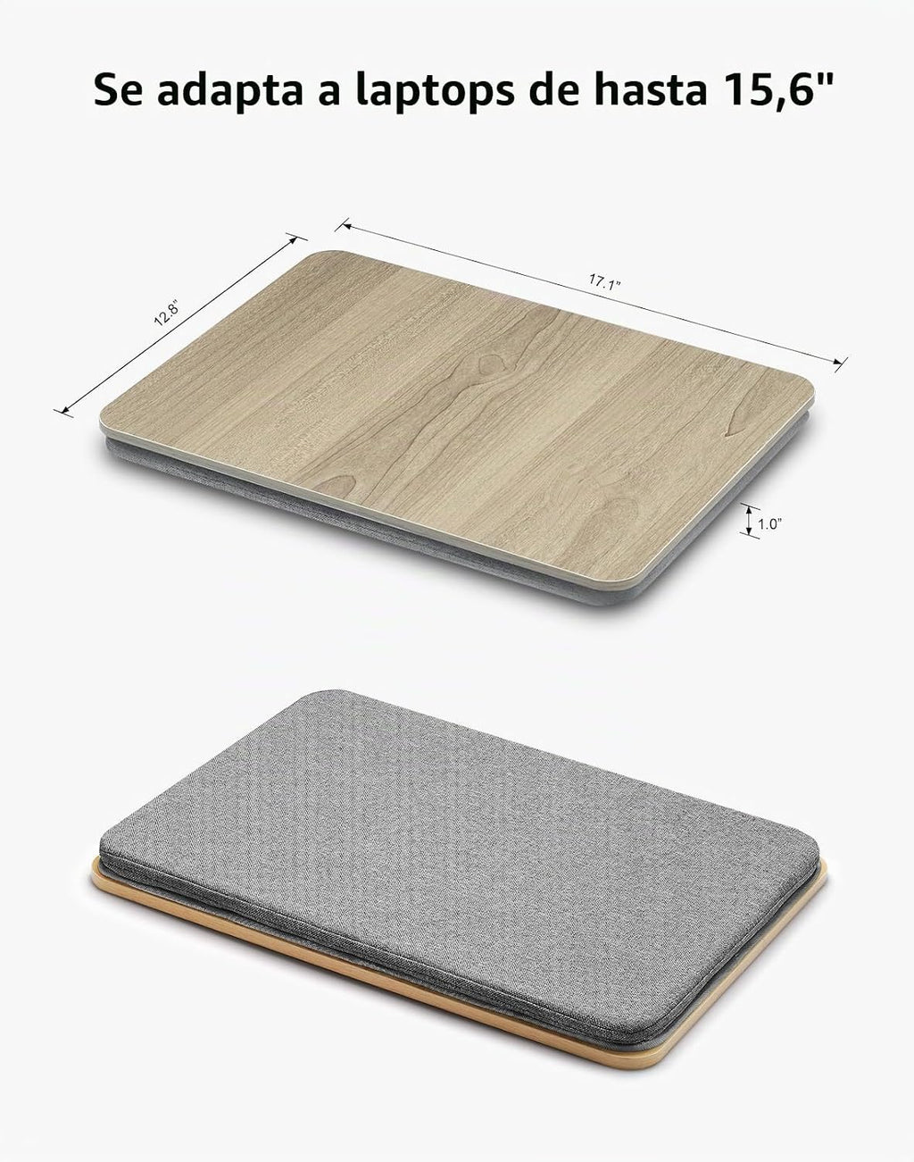 Escritorio portátil de regazo para laptop con cojín de almohada, se adapta a portátiles de hasta 15.6 pulgadas, soporte de regazo para cama, sofá y alfombra, soporte para tableta de libros