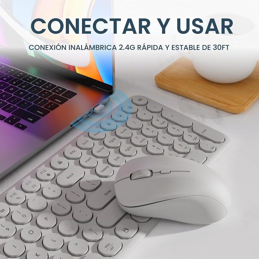 Combo de teclado y mouse inalámbrico - Teclado y mouse inalámbricos...