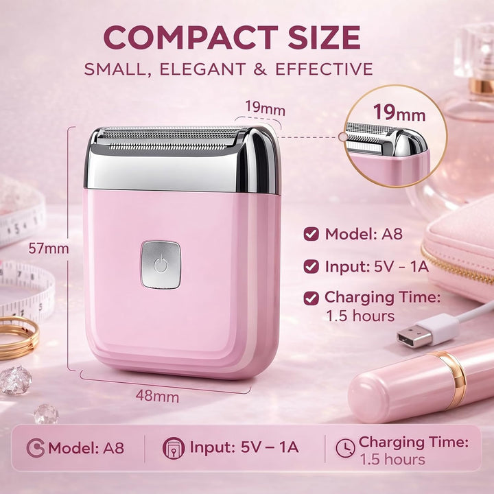 Mini afeitadora eléctrica para mujer, afeitadora recargable imperme...