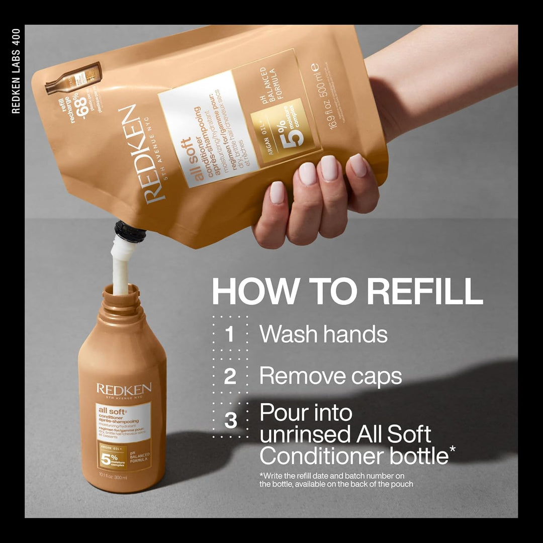 Redken All Soft Conditioner - Moisturizes &amp; Hydrates Dry, Britt...