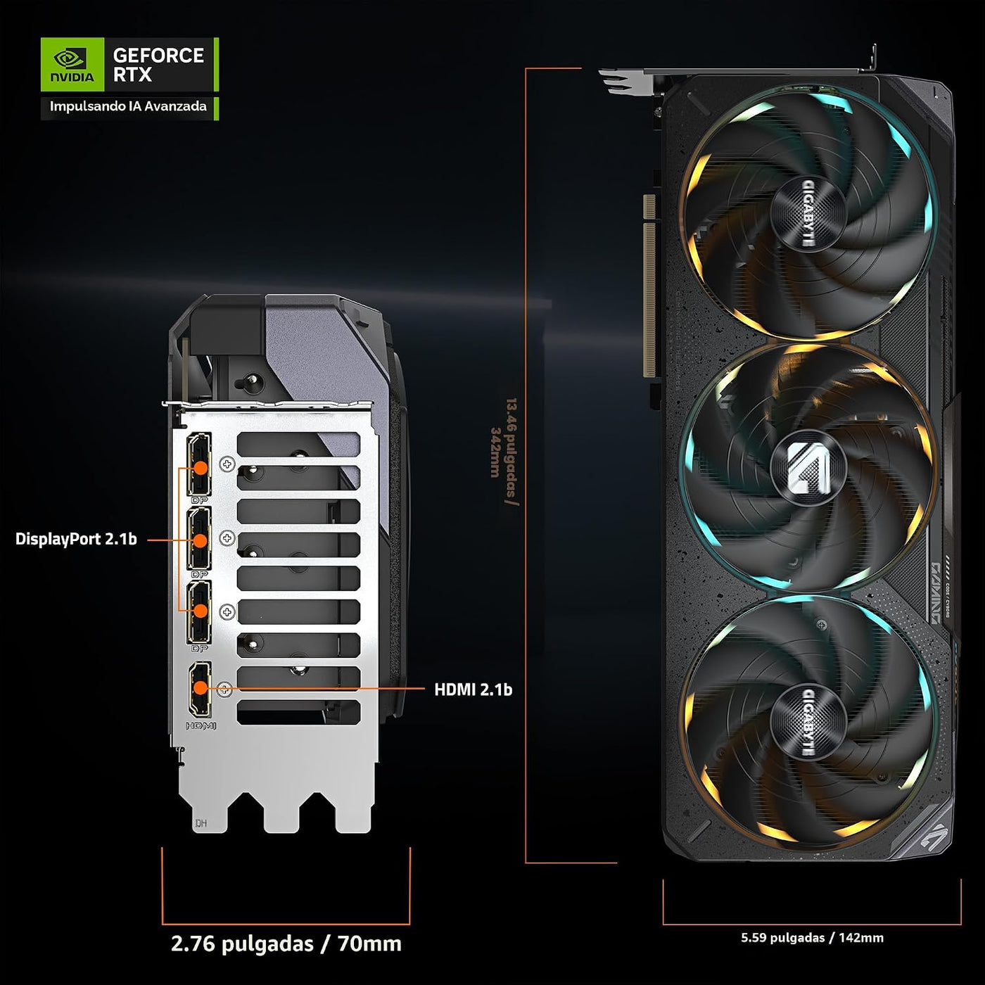 GIGABYTE Tarjeta gráfica GeForce RTX 5080 Gaming OC 16G, sistema de...