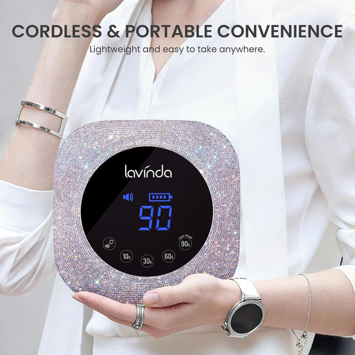 Lavinda Lámpara de uñas UV LED, lámpara de uñas recargable inalámbr...