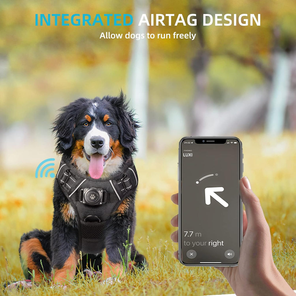 Arnés para perro con soporte AirTag 100% impermeable, chaleco para perro
