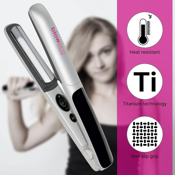 blowpro Plancha plana profesional de titanio, 1 pulgada, alisador d...