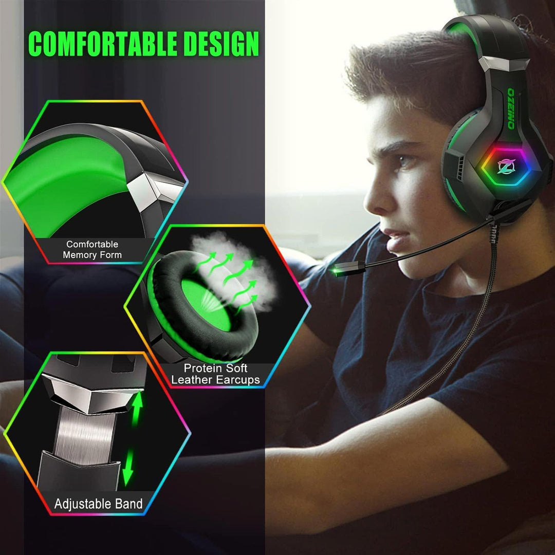 Ozeino Auriculares para juegos para PC, PS4, PS5, auriculares Xbox...
