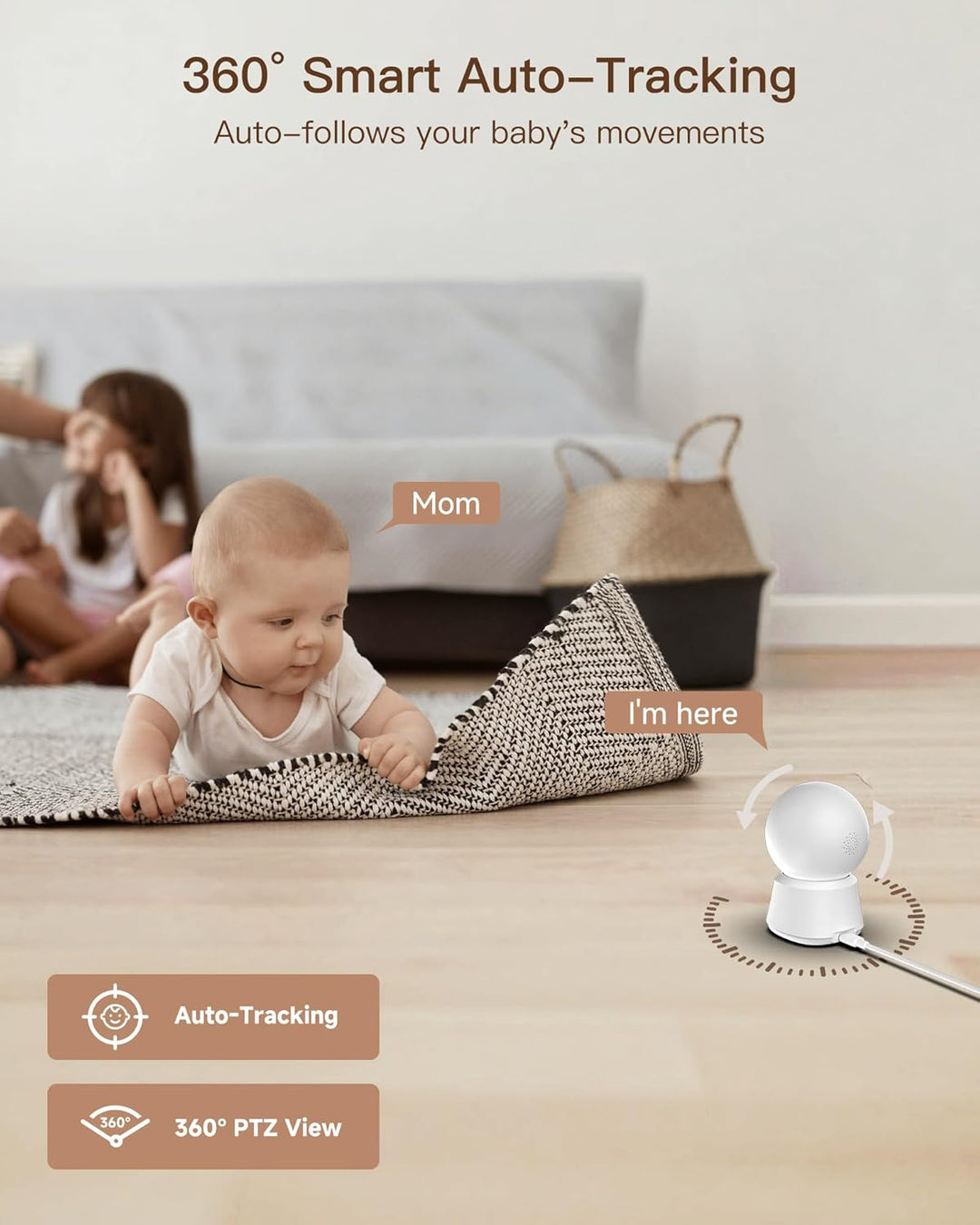 ARENTI Kit de monitor de cámara WiFi para bebé B2